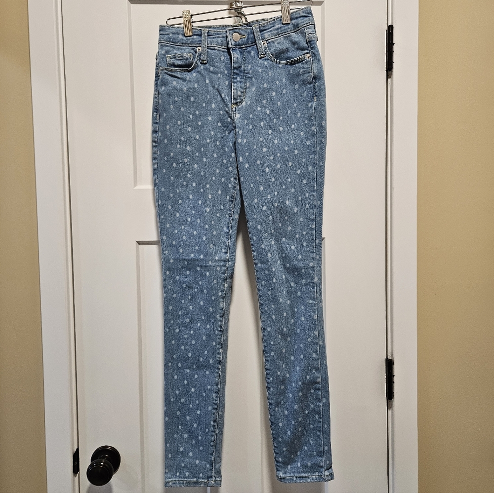 Universal Thread High Rise Skinny Polka Dot Jeans Light Wash 2/26R